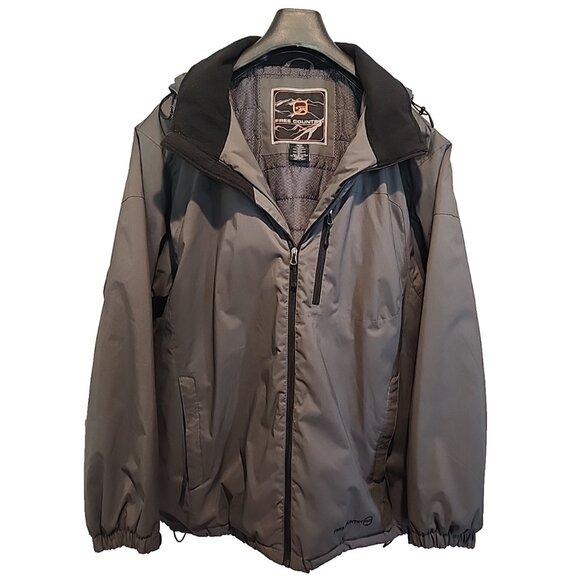 FREE COUNTRY mens XXL water wind resistant ripstop jacket coat with hood - Picture 4 of 11
